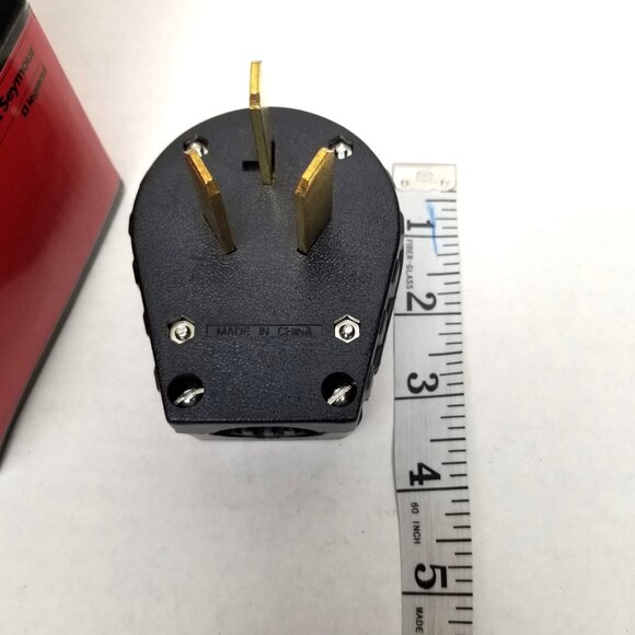 Pass & Seymour Legrand 30/50 Amp Angle Plug 304B Black Dryer Range Dual Function - Picture 6 of 12